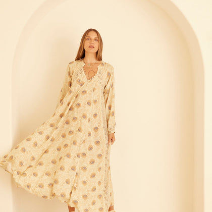 Natalie Martin Fiore Maxi Dress in Vintage Flowers Sand