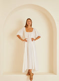Natalie Martin Vivi Dress in White Flat Cotton