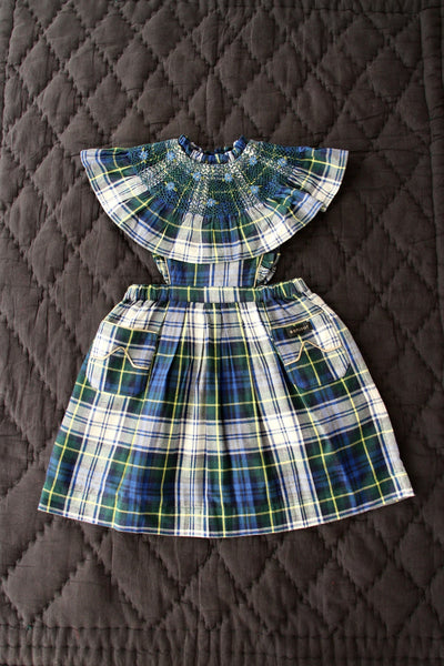 Bonjour Diary New Apron Dress Dark Green Check