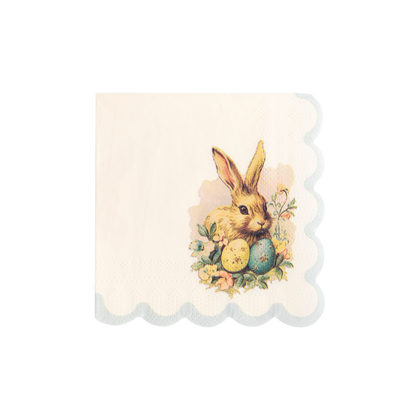 My Mind’s Eye - PLNP236 - Vintage Easter Bunny Scallop Paper Cocktail Napkin