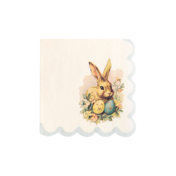 My Mind’s Eye - PLNP236 - Vintage Easter Bunny Scallop Paper Cocktail Napkin