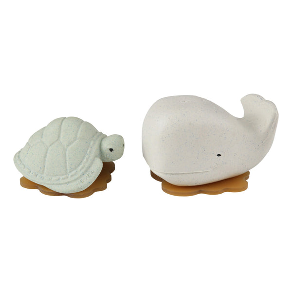 Hevea Squeeze'N'Splash Bath Toys ~ Whale & Turtle Gift Set