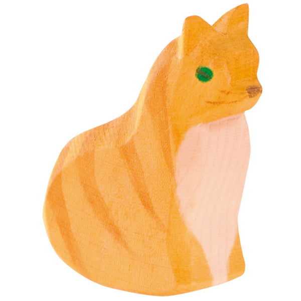 Ostheimer Wooden Cat Orange Sitting