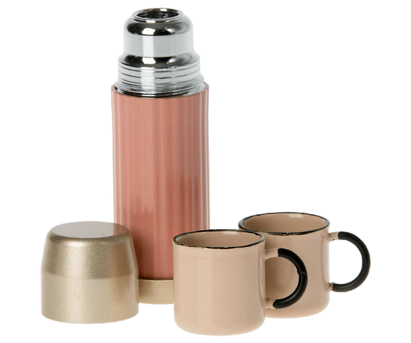 Maileg Thermos & Cups in Coral