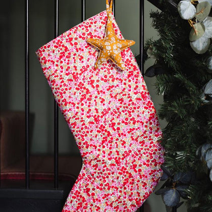 Coco & Wolf Liberty Fabric Christmas Stocking ~ Wiltshire Red