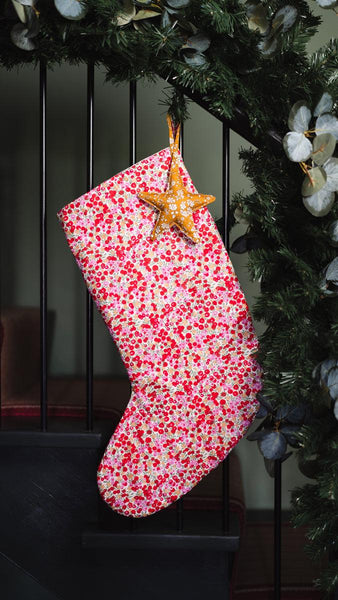 Coco & Wolf Liberty Fabric Christmas Stocking ~ Wiltshire Red