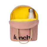 Fluf Zipper Lunch Bag - "Lunch" Mauve/Pink