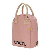 Fluf Zipper Lunch Bag - "Lunch" Mauve/Pink