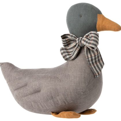 Maileg Duck with Bow ~ Grey