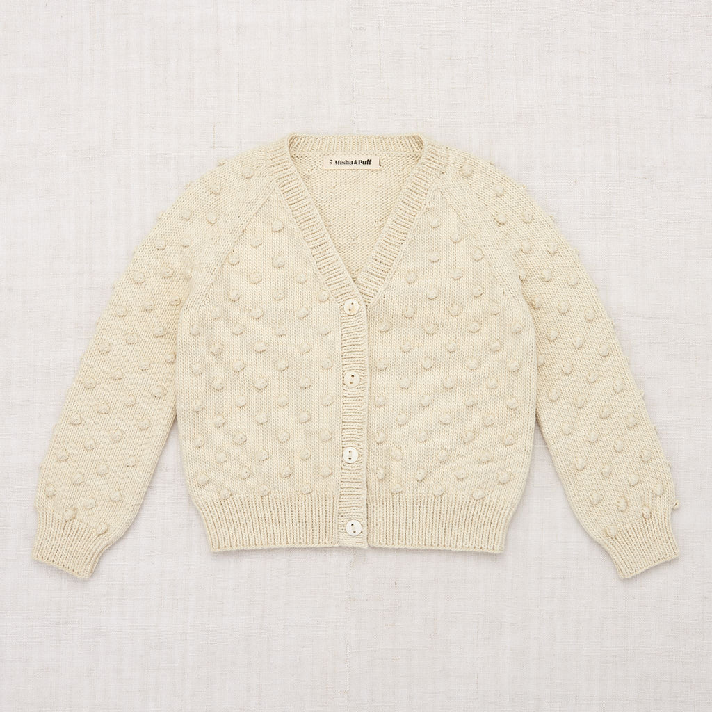 Misha & Puff Popcorn V-Neck Cardigan ~ Marzipan