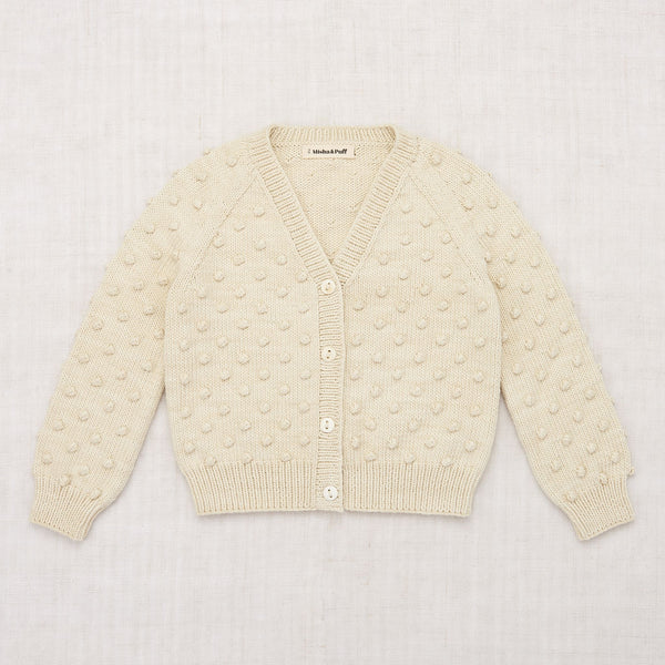 Misha & Puff Popcorn V-Neck Cardigan ~ Marzipan | Wee Mondine