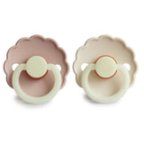 Mushie FRIGG Daisy Night Natural Rubber Baby Pacifier ~ Blush/Cream  (0-6 Months)