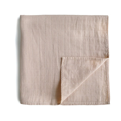 Mushie Muslin Swaddle Blanket Organic Cotton ~ Blush