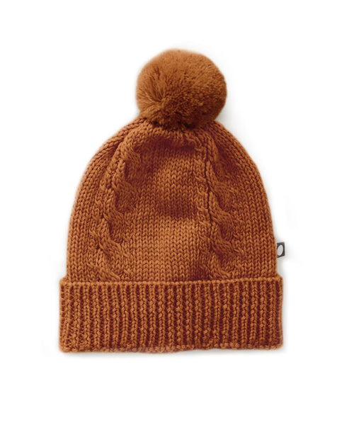 Oeuf Cable Knit Beanie in Golden Brown