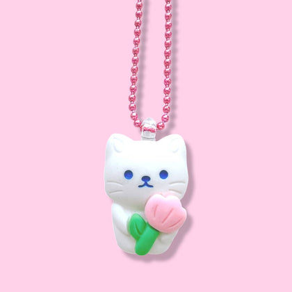 Pop Cutie Flower Friends Kids Cat Necklace