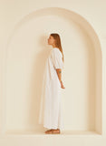 Natalie Martin Vivi Dress in White Flat Cotton
